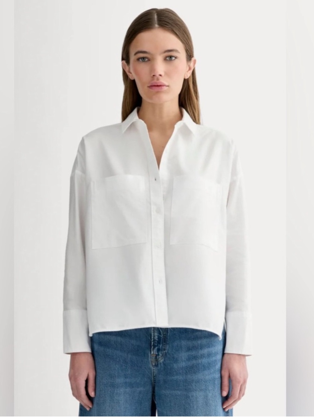 New Everlane The Boxy Oxford in White Size XS